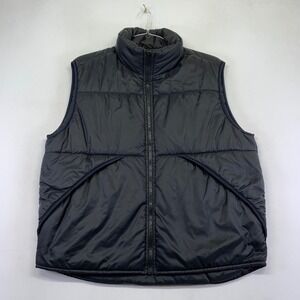 United Colors of Benetton Puffer Vest Large Black Zip Up Sleeveless Jacket Italy